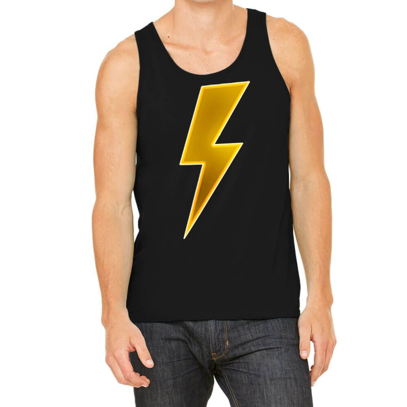 Men Women Kids Cool Yellow Lightning Bolt Thunder Print Bleu Tank Top by cm-arts | Artistshot