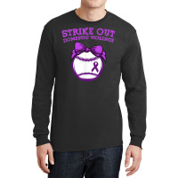 Strike Out Domestic Violence Awareness Baseball Tie Bow T Shirt Long Sleeve Shirts | Artistshot