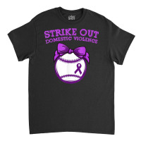 Strike Out Domestic Violence Awareness Baseball Tie Bow T Shirt Classic T-shirt | Artistshot