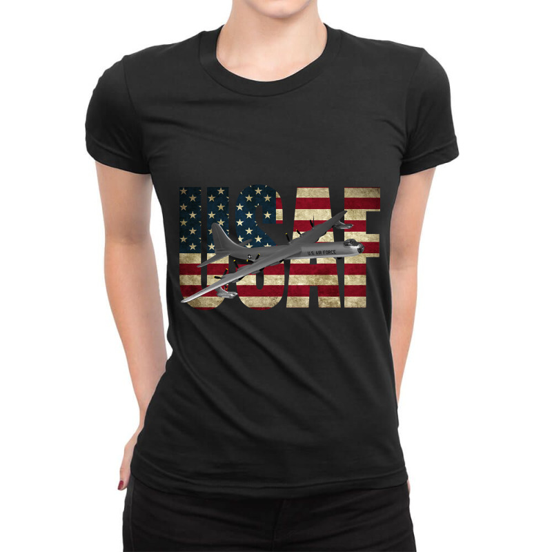 Usaf  B-36 Peacemaker Us Flag Airforce Ladies Fitted T-shirt | Artistshot