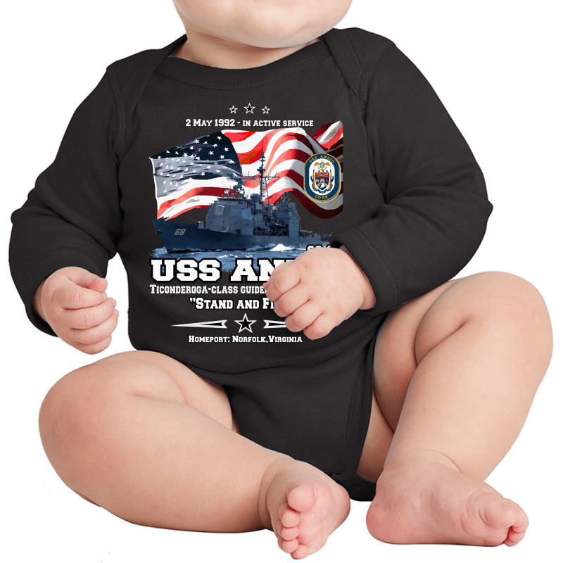 Uss Anzio (cg-68) Ticonderoga-class Guided Missile Cruiser Long Sleeve Baby Bodysuit by degreesgunner | Artistshot