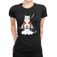 Japanese Samurai Cat Katana Ninja Yakuza Tattoo Ladies Fitted T-shirt | Artistshot