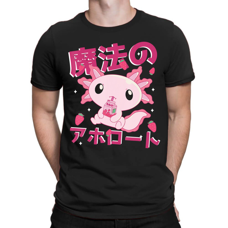 Japanese Strawberry Milk Shake Anime Pink Kawaii Aesthetic Axolotl Mat T-Shirt by Min03 | Artistshot