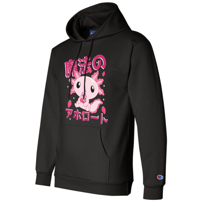 Japanese Strawberry Milk Shake Anime Pink Kawaii Aesthetic Axolotl Mat Champion Hoodie by Min03 | Artistshot