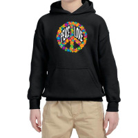 Floral Hippie Peace Sign Peace Youth Hoodie | Artistshot