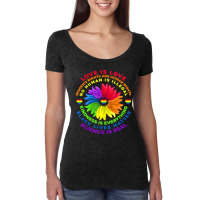 Flower Rainbow Human Black Lives Rights Science Lgbt Pride Women's Triblend Scoop T-shirt | Artistshot