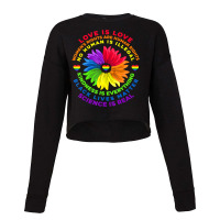 Flower Rainbow Human Black Lives Rights Science Lgbt Pride Cropped Sweater | Artistshot