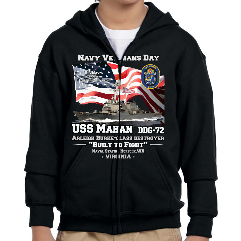 Uss Mahan Arleigh Burke-class Destroyer Youth Zipper Hoodie by degreesgunner | Artistshot