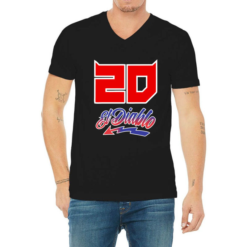 Custom Fabio Quartararo El Diablo Logo V neck Tee By