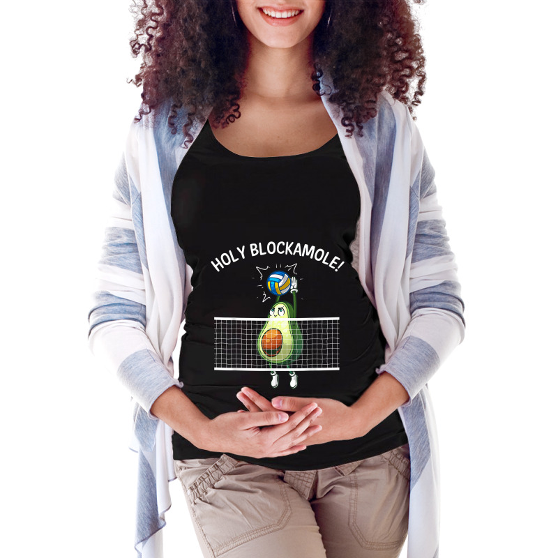 Funny Volleyball For Men Women Holy Guacamole Player Blocker Maternity Scoop Neck T-shirt by CaseVillarreal | Artistshot