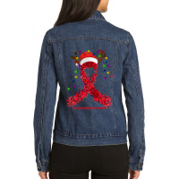 Diamond Blackfan Anemia Fighter Diamond Blackfan Anemia Awareness - Ri Ladies Denim Jacket | Artistshot