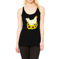 Chicken Cock Yellow Flower Hippie Sunflower Farm Animal Lover Chicken Racerback Tank | Artistshot