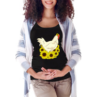 Chicken Cock Yellow Flower Hippie Sunflower Farm Animal Lover Chicken Maternity Scoop Neck T-shirt | Artistshot