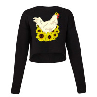 Chicken Cock Yellow Flower Hippie Sunflower Farm Animal Lover Chicken Cropped Sweater | Artistshot