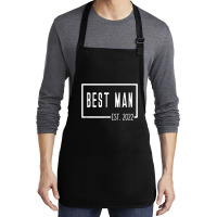 Best Man Est 2022 Groomsmen Wedding Bachelor Party Group Medium-length Apron | Artistshot