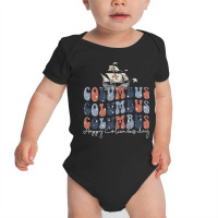 Happy Columbus Day Usa Flag Christopher Columbus Navigator Long Sleeve Baby Bodysuit | Artistshot