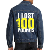 I Lost 100 Pounds Proud Weightloss Announcement Losing Men Denim Jacket | Artistshot