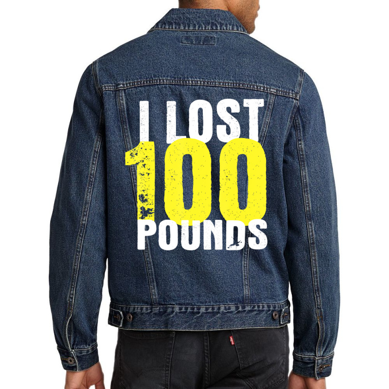 I Lost 100 Pounds Proud Weightloss Announcement Losing Men Denim Jacket by cm-arts | Artistshot