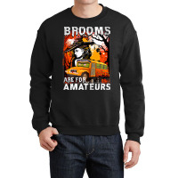 Womens School Bus Driver Witch Brooms Are For Amateurs Halloween Crewneck Sweatshirt | Artistshot