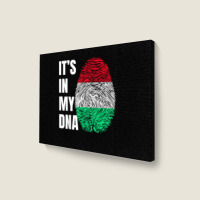 Fingerprint Dna Biometry Hungarian Flag T Shirt Landscape Canvas Print | Artistshot