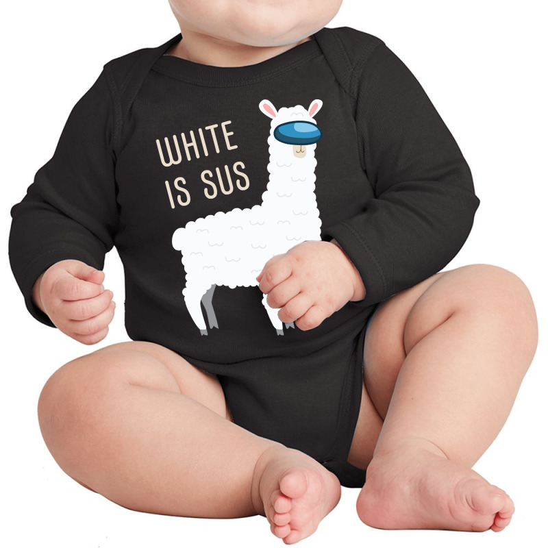 White Is Sus Llama Among Alpaca Us Long Sleeve Baby Bodysuit by degreesgunner | Artistshot