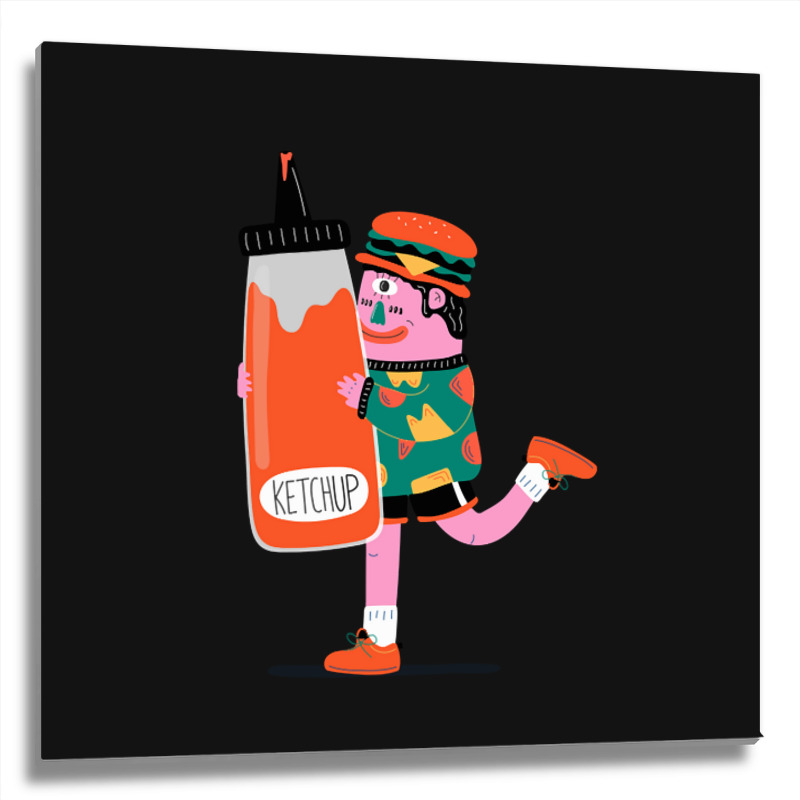 Giant Ketchup Metal Print Square | Artistshot