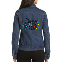 Christmas Lights Library Crew Family Christmas Holiday Xmas Premium T Ladies Denim Jacket | Artistshot