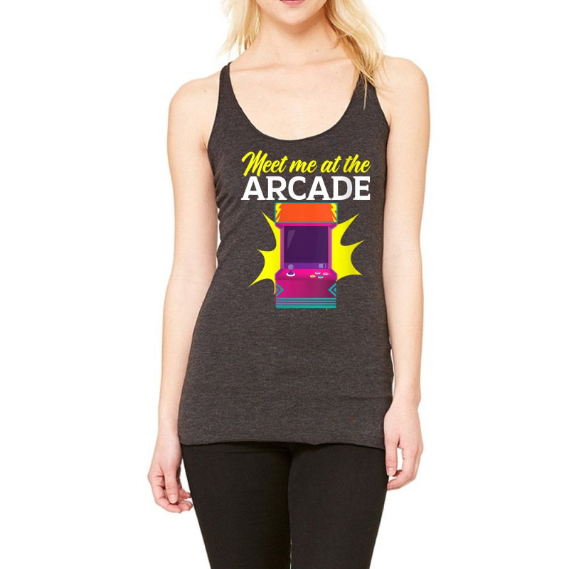 Womens Meet Me At The Arcade Gaming Video Game Player Gamer V Neck T S Racerback Tank by cm-arts | Artistshot