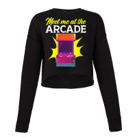 Womens Meet Me At The Arcade Gaming Video Game Player Gamer V Neck T S Cropped Sweater | Artistshot