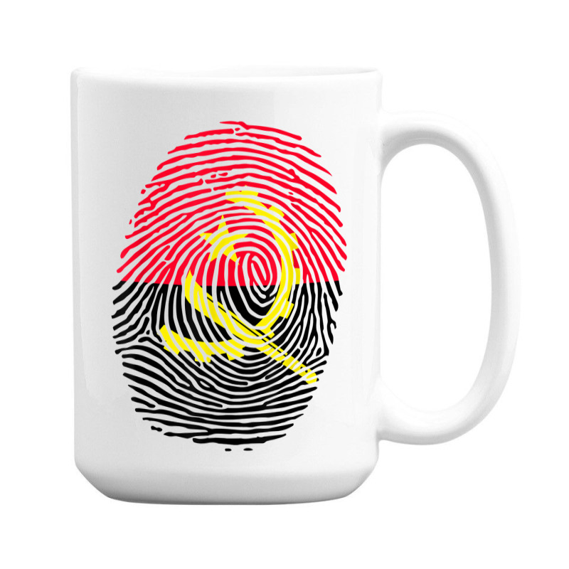 Angolan Flag Angola Fingerprint T Shirt 15 Oz Coffee Mug by cm-arts | Artistshot