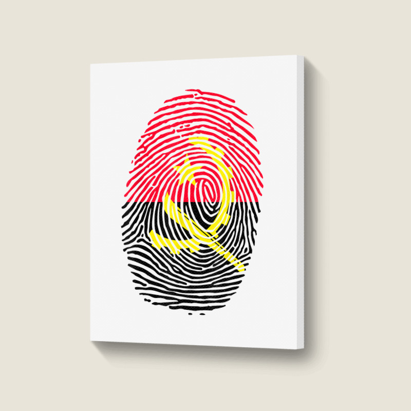 Angolan Flag Angola Fingerprint T Shirt Portrait Canvas Print by cm-arts | Artistshot