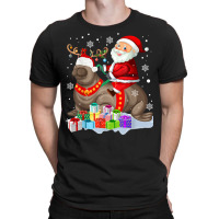 Sea Lion Xmas Matching Funny Santa Riding Sea Lion Christmas T Shirt T-shirt | Artistshot