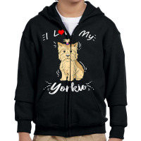 Yorkshire Terrier Gift I Love My Yorkie Raglan Baseball Tee Youth Zipper Hoodie | Artistshot