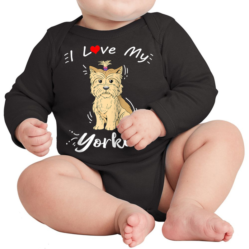 Yorkshire Terrier Gift I Love My Yorkie Raglan Baseball Tee Long Sleeve Baby Bodysuit by malphitezz | Artistshot