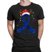 Child Abuse Fighter Child Abuse Awareness - Ribbon Santa Hat Christmas T-shirt | Artistshot