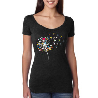 Funny Dandelion Flower Books Fly Reading Lover Gift Long Sleeve T Shir Women's Triblend Scoop T-shirt | Artistshot