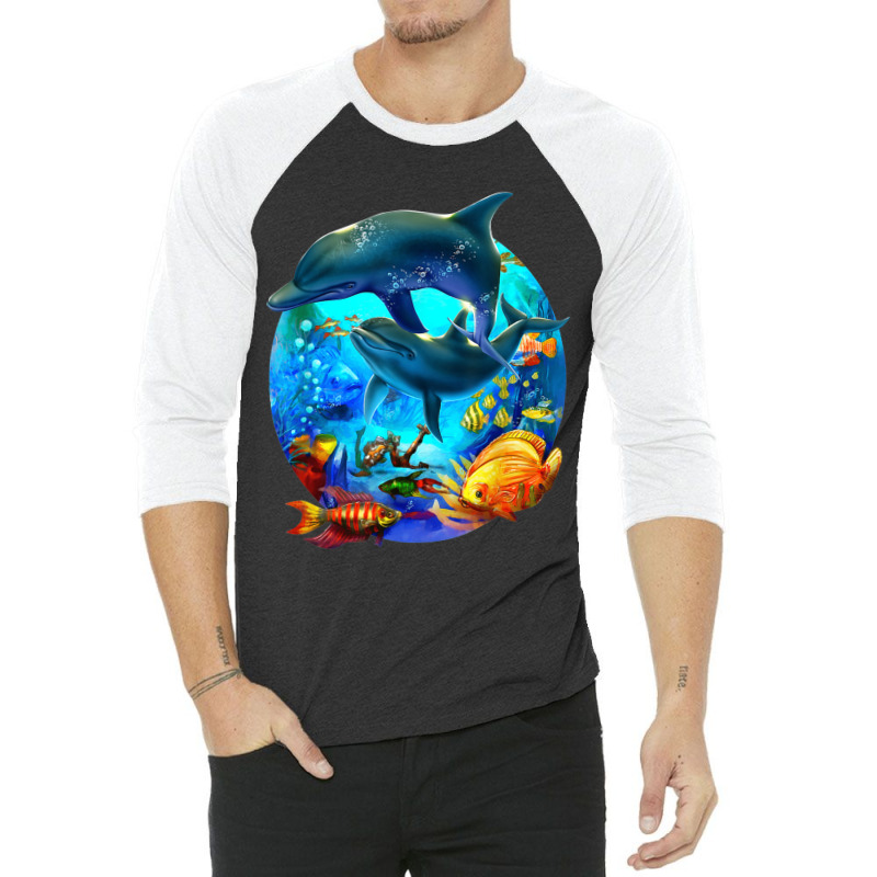 Dolphin Sea Life Save The Ocean Marine Biology Aquarium 3/4 Sleeve Shirt | Artistshot