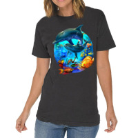 Dolphin Sea Life Save The Ocean Marine Biology Aquarium Vintage T-shirt | Artistshot