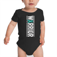 Spina Bifida Warrior   Sideways Teal Awareness Ribbon T Shirt Baby Bodysuit | Artistshot