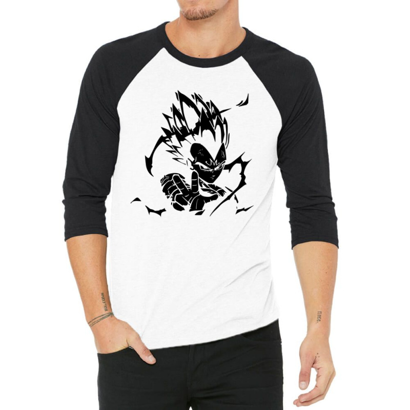 Majin Vegeta Black 3/4 Sleeve Shirt | Artistshot