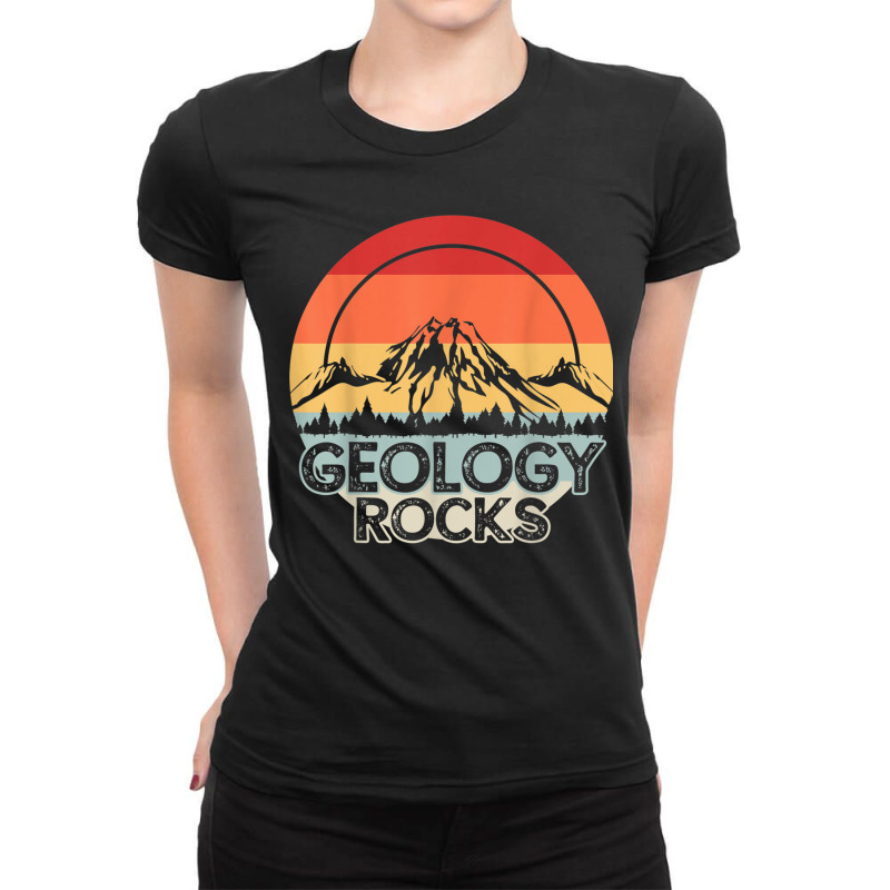 Geology Rocks Geologist Retro Gift Ladies Fitted T-Shirt by CaseVillarreal | Artistshot