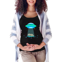 Alien Abduction Ufo Spaceship Sloth Abduction Maternity Scoop Neck T-shirt | Artistshot