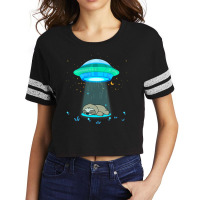 Alien Abduction Ufo Spaceship Sloth Abduction Scorecard Crop Tee | Artistshot