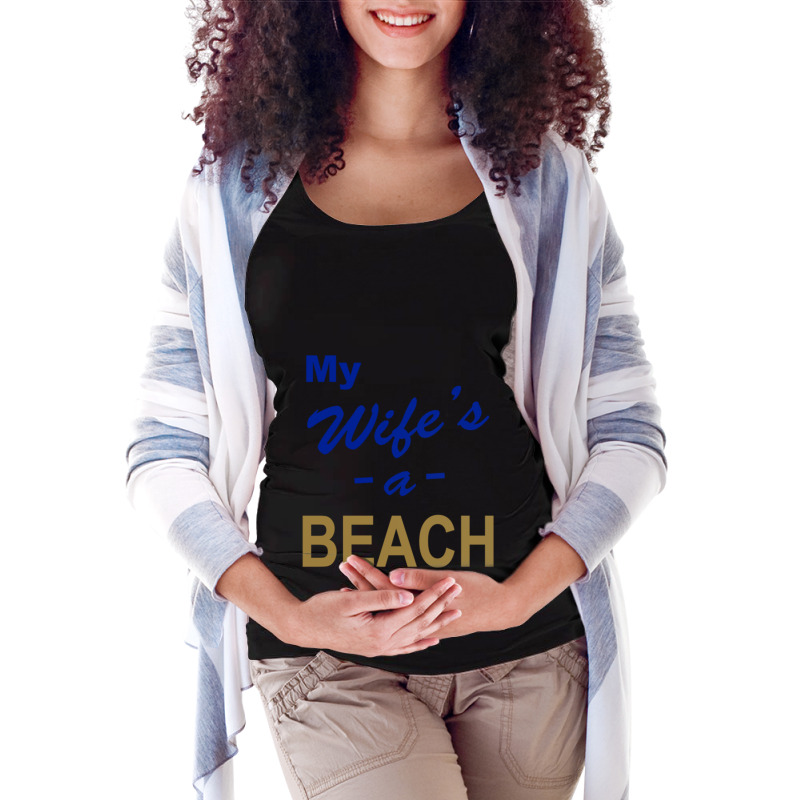 My Wife_s A Beach Solar Opposites Maternity Scoop Neck T-shirt by cm-arts | Artistshot