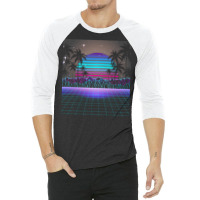 Synthwave T  Shirt Fascinating Dusk Retrowave T  Shirt 3/4 Sleeve Shirt | Artistshot