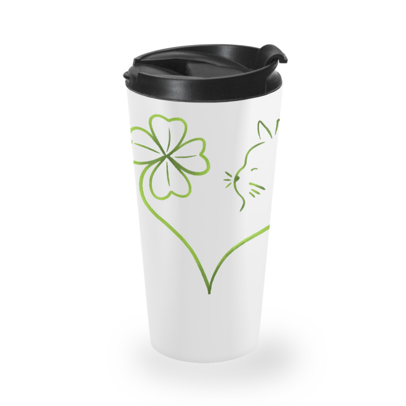 St Patricks Day  Shirt St Patrick's Clover Cat   1665 Travel Mug | Artistshot