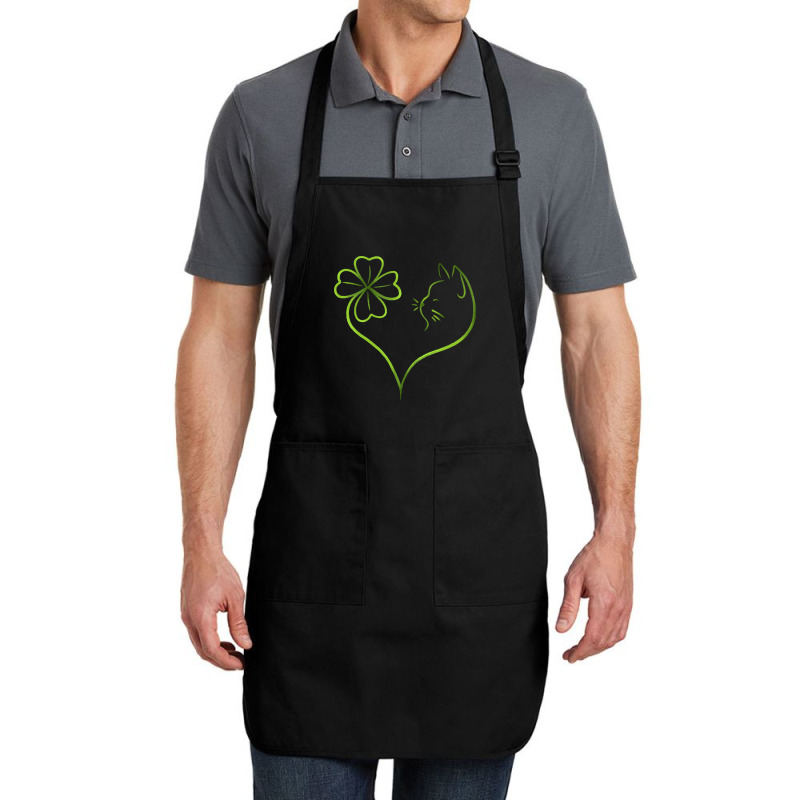 St Patricks Day  Shirt St Patrick's Clover Cat   1665 Full-length Apron | Artistshot