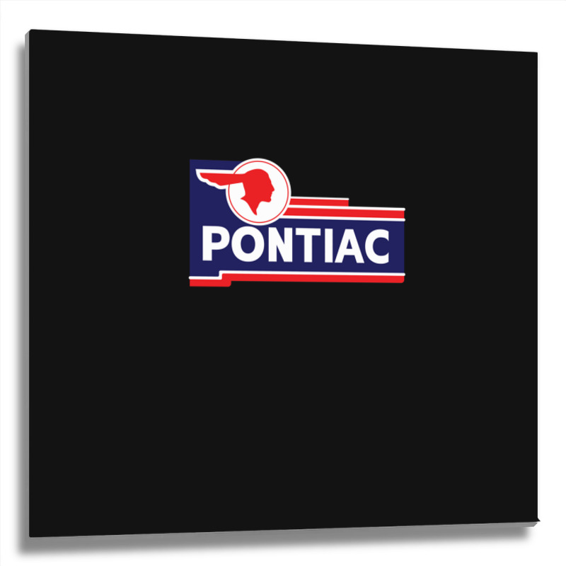 Retro Pontiac Classic Car Dealership Sign Metal Print Square | Artistshot