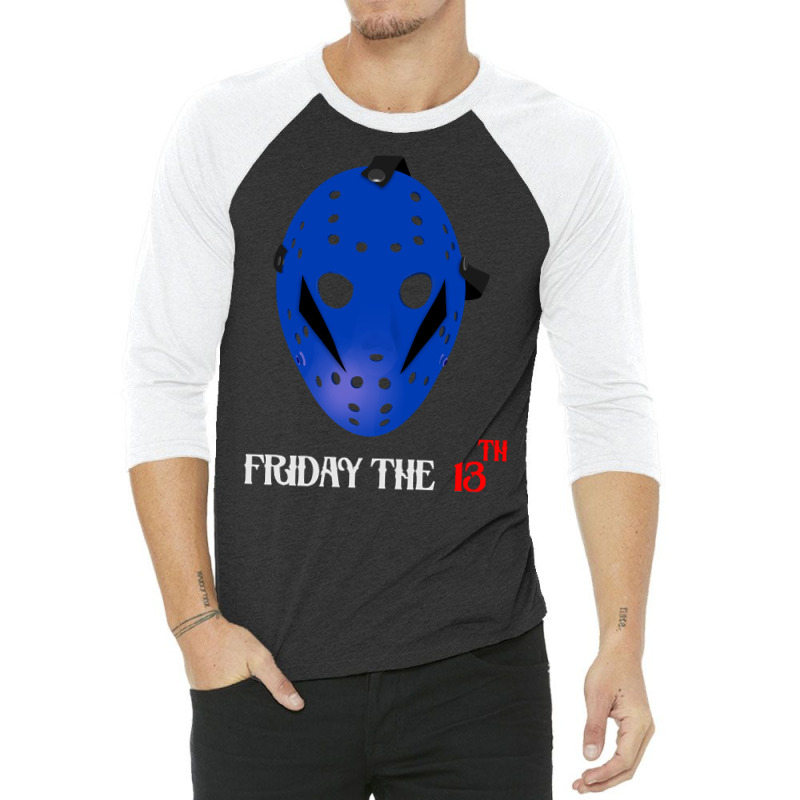 Blue Jason Mask 3/4 Sleeve Shirt by Belton Fitts | Artistshot