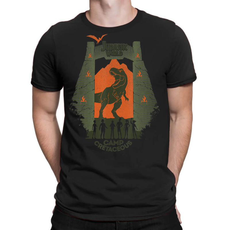 Camp Cretaceous Gate Silhouette T-shirt | Artistshot